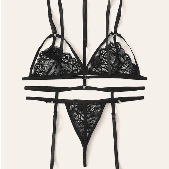 BDSM Lace Harness Garter Lingerie Pure Romance - Picture 3 of 5